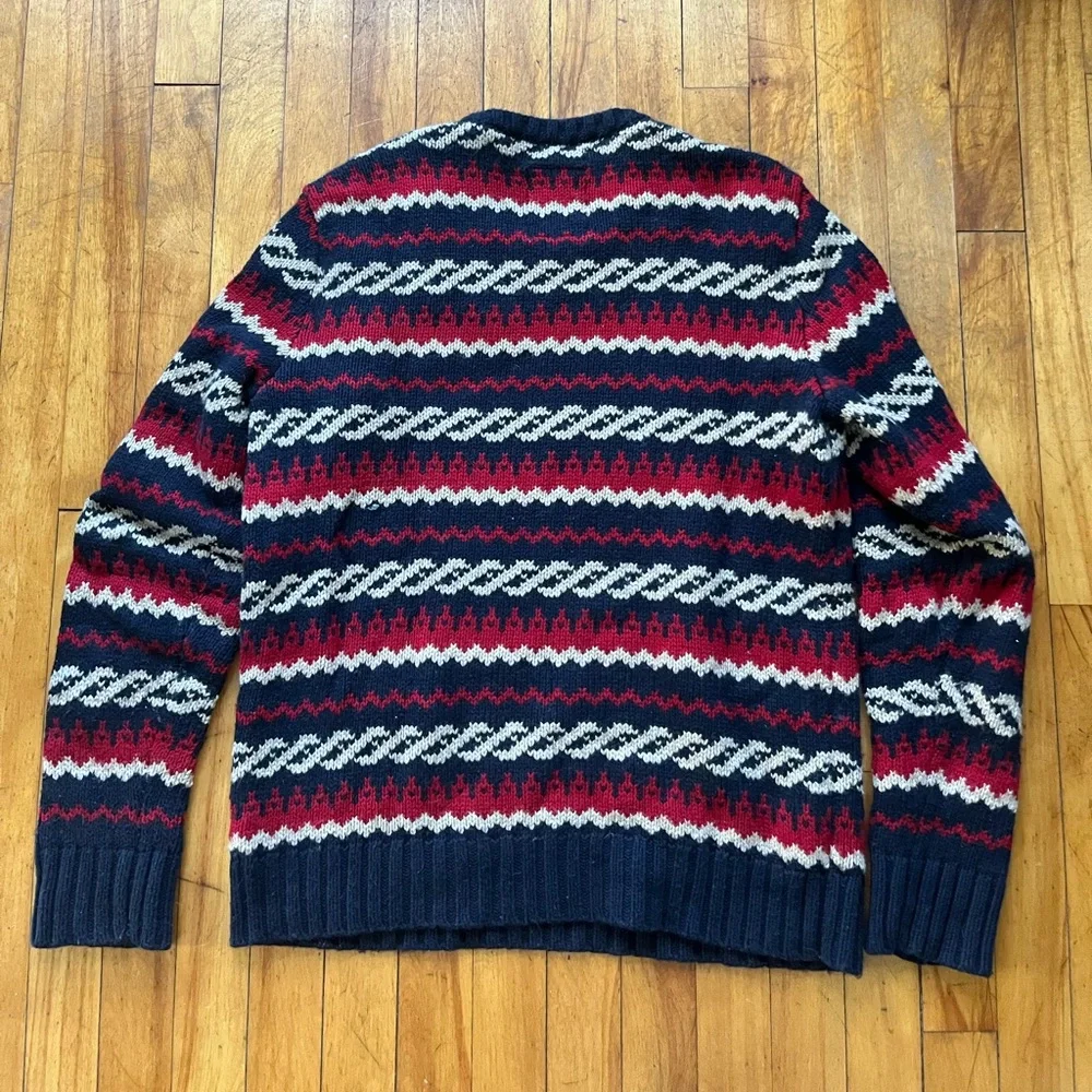 American Eagle Outfitters Men's Athletic Fit Sweater‎ Red White Blue Stripes M